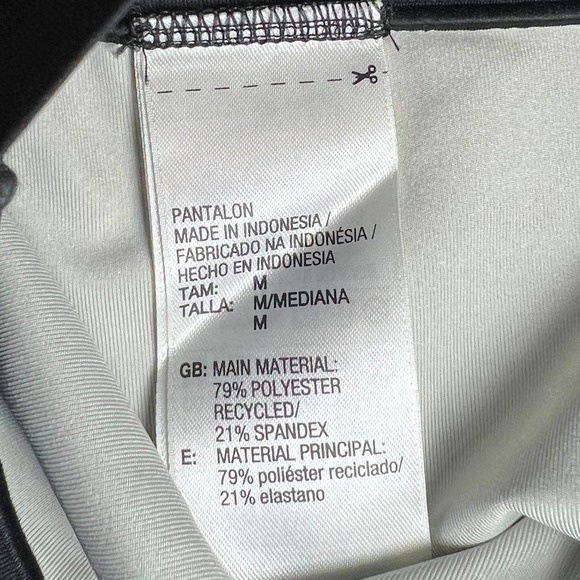 Adidas Womens Athletic Performance Leggings Blue Black White Pattern M - Picture 9 of 14